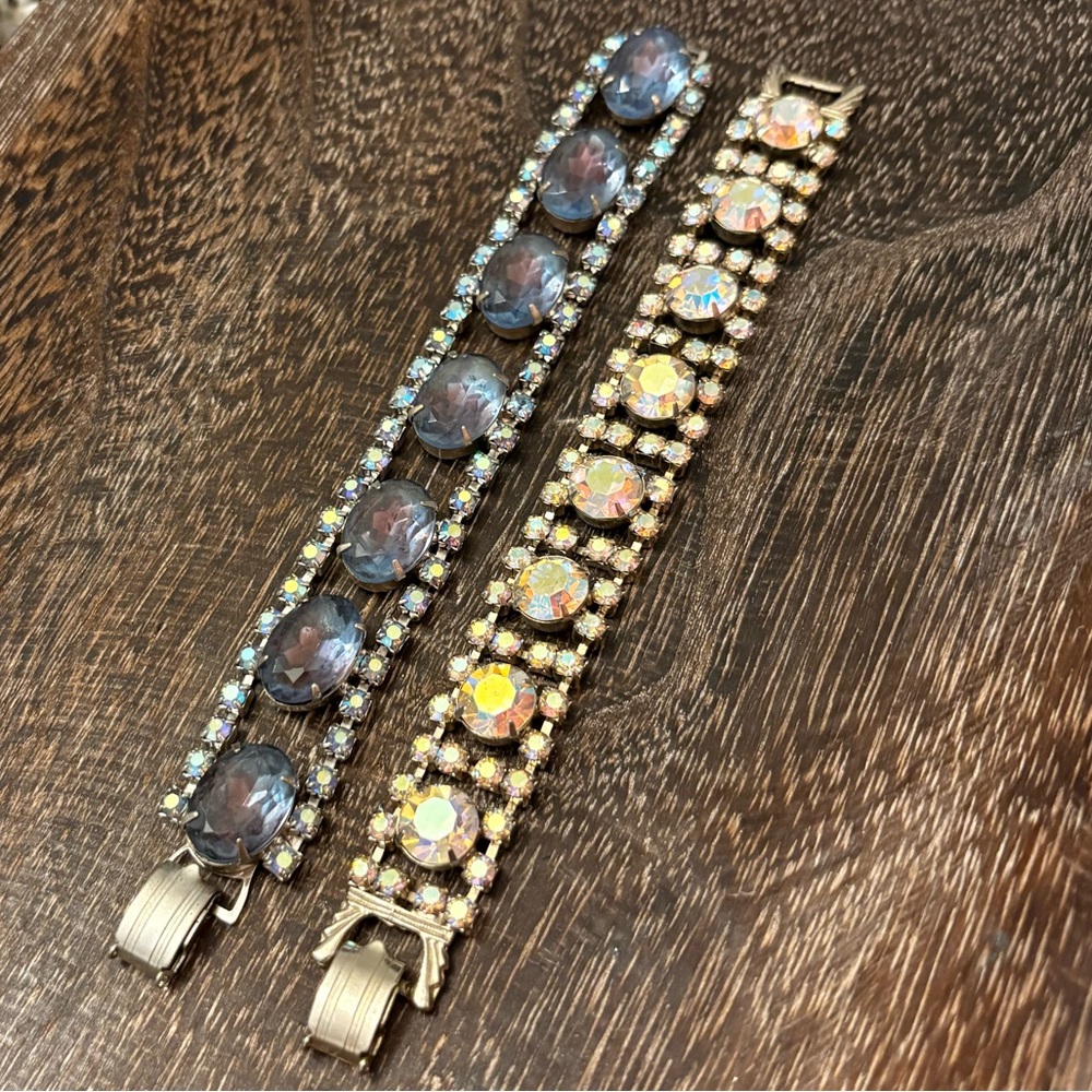 2 Vintage Rhinestone Bracelets